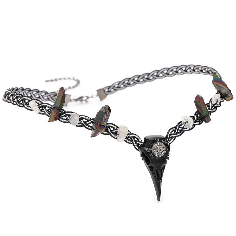 Black Gothic Raven Crown Metal Medieval Viking Halloween Cosplay Accessory
